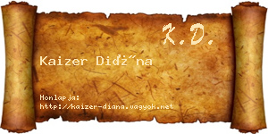 Kaizer Diána névjegykártya